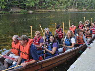Adult group in voyager canoe